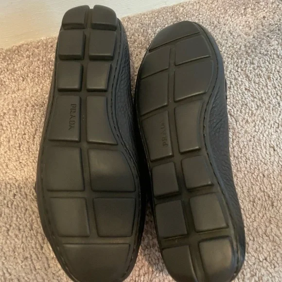 Authentic PRADA Black leather loafers, size 35.5